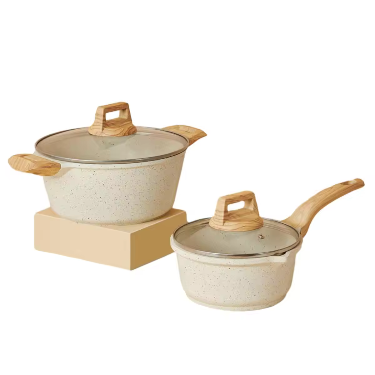 أطقم أواني شوربة غير لاصقة من الألومنيوم بشعار مخصص بمقبض