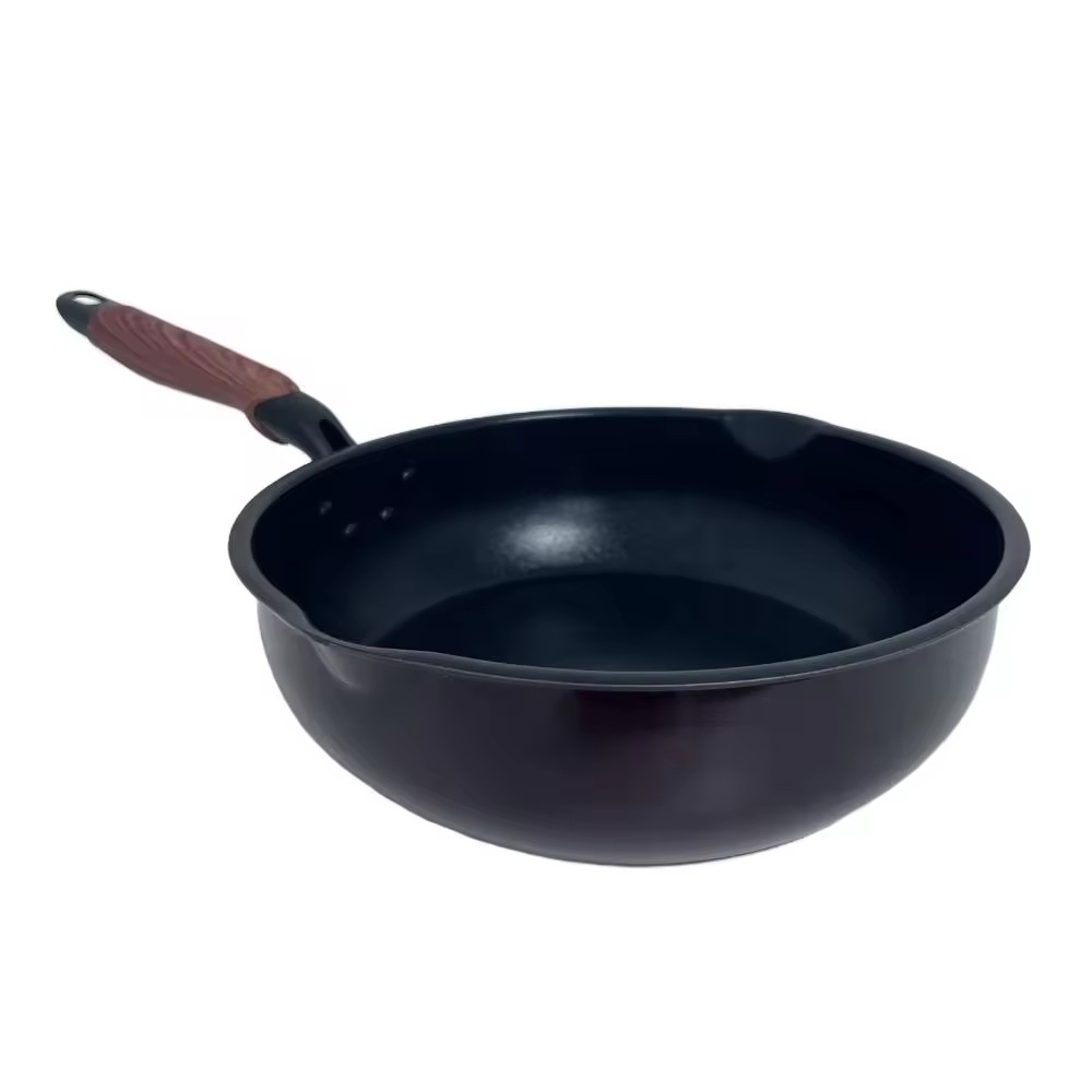 مطبخ مطعم خارجي مقاس 20/24/28 سم مقالي تحميص دائرية من الألومنيوم